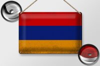 Blechschild Flagge Armenien 30x20cm Flag Armenia Vintage
