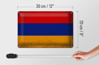 Blechschild Flagge Armenien 30x20cm Flag Armenia Vintage