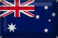 Blechschild Flagge Australien 30x20cm Australia Vintage