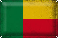 Blechschild Flagge Benins 30x20cm Flag of Benin Vintage