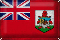 Blechschild Flagge Bermudas 30x20cm Flag of Bermuda Vintage