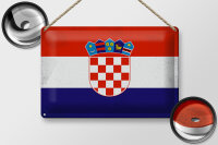 Blechschild Flagge Kroatien 30x20cm Flag of Croatia Vintage