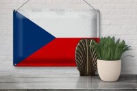 Blechschild Flagge Tschechien 30x20cm Czech Republic Vintag