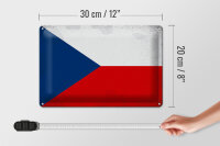 Blechschild Flagge Tschechien 30x20cm Czech Republic Vintag