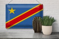 Blechschild Flagge DR Kongo 30x20cm Flag Congo Vintage