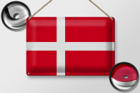 Blechschild Flagge Dänemark 30x20cm Flag of Denmark Vintage