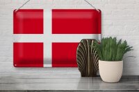 Blechschild Flagge Dänemark 30x20cm Flag of Denmark Vintage