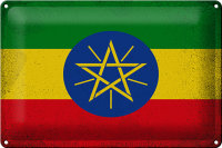Blechschild Flagge Äthiopien 30x20cm Flag Ethiopia...