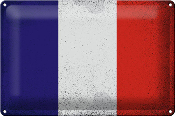 Blechschild Flagge Frankreich 30x20cm Flag France Vintage