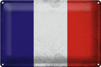 Blechschild Flagge Frankreich 30x20cm Flag France Vintage