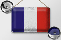 Blechschild Flagge Frankreich 30x20cm Flag France Vintage