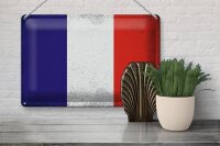 Blechschild Flagge Frankreich 30x20cm Flag France Vintage