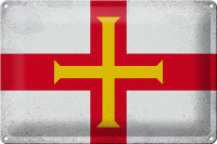 Blechschild Flagge Guernsey 30x20cm Flag Guernsey Vintage