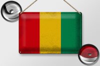 Blechschild Flagge Guinea 30x20cm Flag of Guinea Vintage