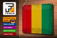 Blechschild Flagge Guinea 30x20cm Flag of Guinea Vintage