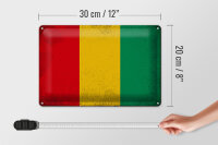Blechschild Flagge Guinea 30x20cm Flag of Guinea Vintage