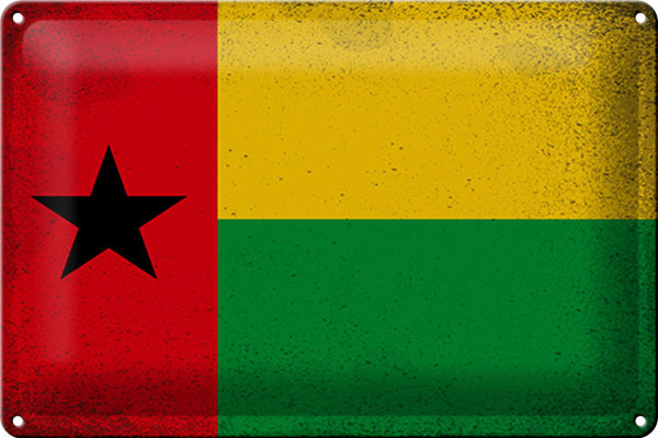 Blechschild Flagge Guinea-Bissau 30x20cm Guinea Vintage
