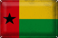 Blechschild Flagge Guinea-Bissau 30x20cm Guinea Vintage