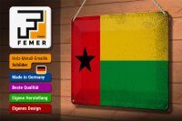 Blechschild Flagge Guinea-Bissau 30x20cm Guinea Vintage