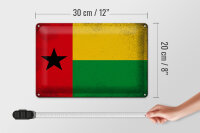 Blechschild Flagge Guinea-Bissau 30x20cm Guinea Vintage