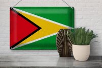 Blechschild Flagge Guyana 30x20cm Flag of Guyana Vintage