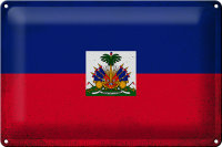 Blechschild Flagge Haiti 30x20cm Flag of Haiti Vintage