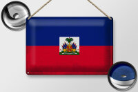 Blechschild Flagge Haiti 30x20cm Flag of Haiti Vintage