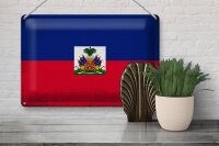 Blechschild Flagge Haiti 30x20cm Flag of Haiti Vintage
