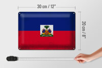 Blechschild Flagge Haiti 30x20cm Flag of Haiti Vintage