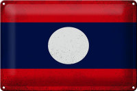 Blechschild Flagge Laos 30x20cm Flag of Laos Vintage