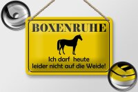 Blechschild Hinweis 18x12cm Boxenruhe nicht auf die Weide...