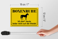 Blechschild Hinweis 18x12cm Boxenruhe nicht auf die Weide Pferd