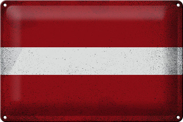 Blechschild Flagge Lettland 30x20cm Flag of Latvia Vintage