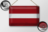 Blechschild Flagge Lettland 30x20cm Flag of Latvia Vintage