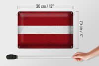 Blechschild Flagge Lettland 30x20cm Flag of Latvia Vintage