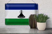 Blechschild Flagge Lesotho 30x20cm Flag of Lesotho Vintage