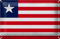 Blechschild Flagge Liberia 30x20cm Flag of Liberia Vintage