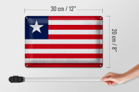 Blechschild Flagge Liberia 30x20cm Flag of Liberia Vintage