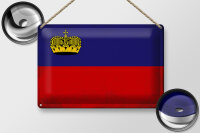 Blechschild Flagge Liechtenstein 30x20cm Flag Vintage