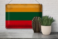 Blechschild Flagge Litauen 30x20cm Flag Lithuania Vintage