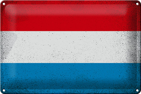Blechschild Flagge Luxemburg 30x20cm Luxembourg Vintage