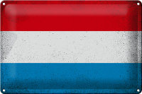Blechschild Flagge Luxemburg 30x20cm Luxembourg Vintage