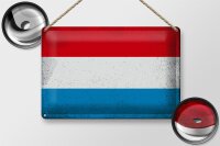 Blechschild Flagge Luxemburg 30x20cm Luxembourg Vintage