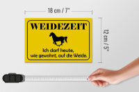 Blechschild Hinweis 18x12cm Weidezeit Pferd