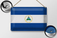 Blechschild Flagge Nicaragua 30x20cm Flag Nicaragua Vintage