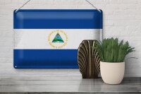 Blechschild Flagge Nicaragua 30x20cm Flag Nicaragua Vintage