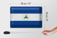 Blechschild Flagge Nicaragua 30x20cm Flag Nicaragua Vintage