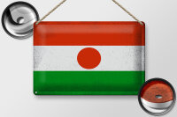 Blechschild Flagge Niger 30x20cm Flag of Niger Vintage