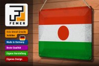 Blechschild Flagge Niger 30x20cm Flag of Niger Vintage