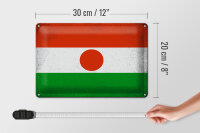 Blechschild Flagge Niger 30x20cm Flag of Niger Vintage
